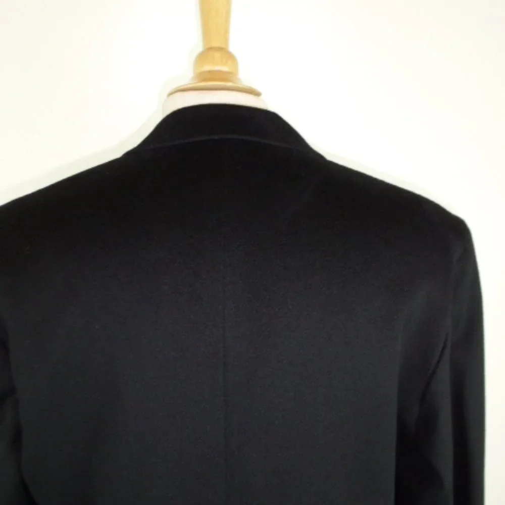 LUCIEN PELLAT FINET black Cashmere wool long Dress COAT skull lining i40 M / L